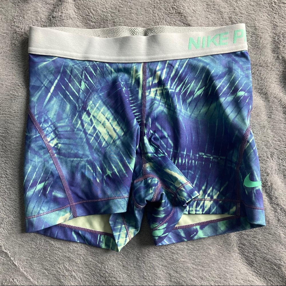 Nike Pro Blue Patterned Spandex